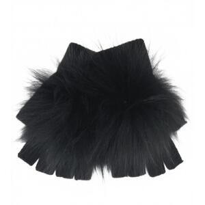 NEW LINDA RICHARDS women's angora pom handwarmer in black